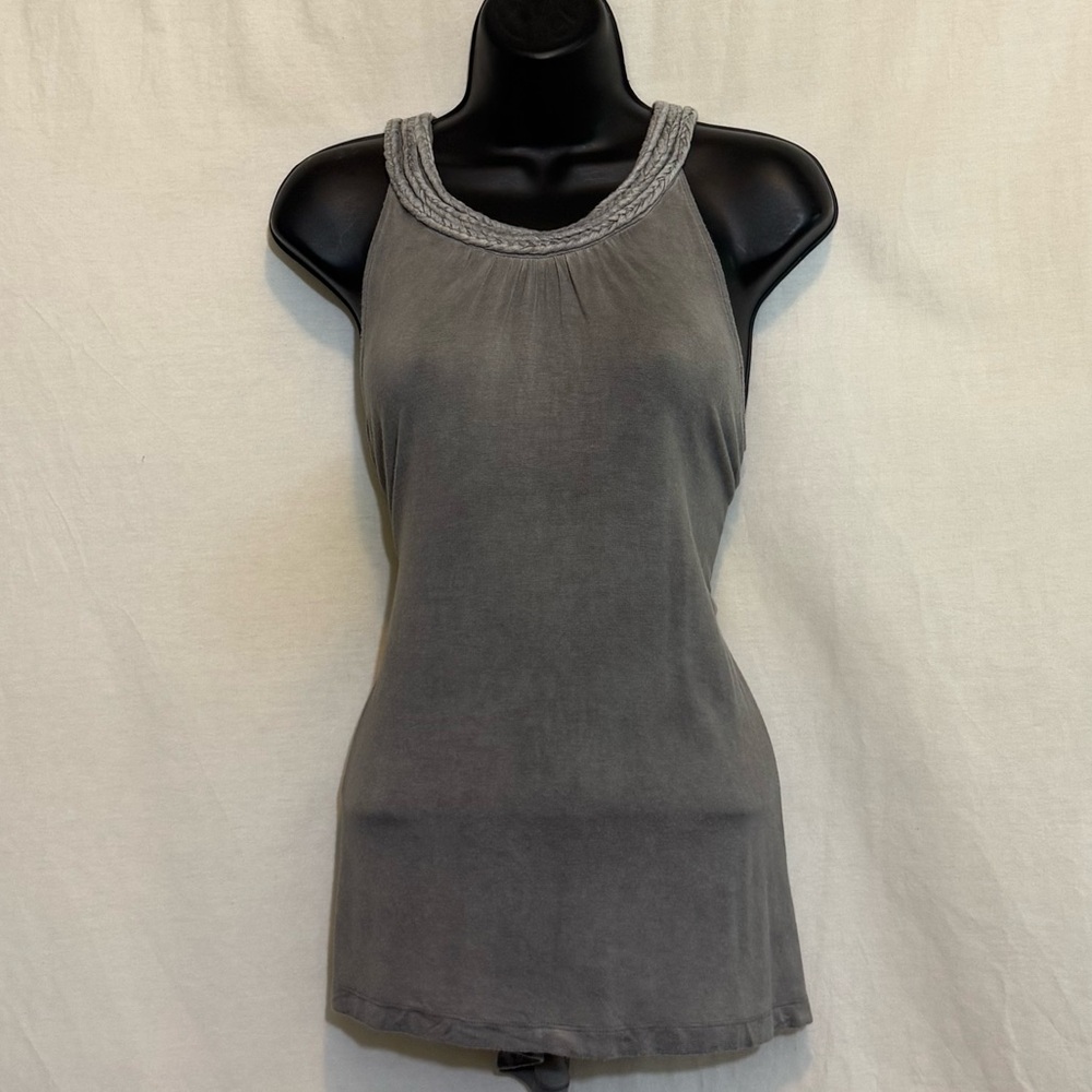 D-135‎ Saint Tropez West Gray Sleeveless Pullover Summer Blouse Size M